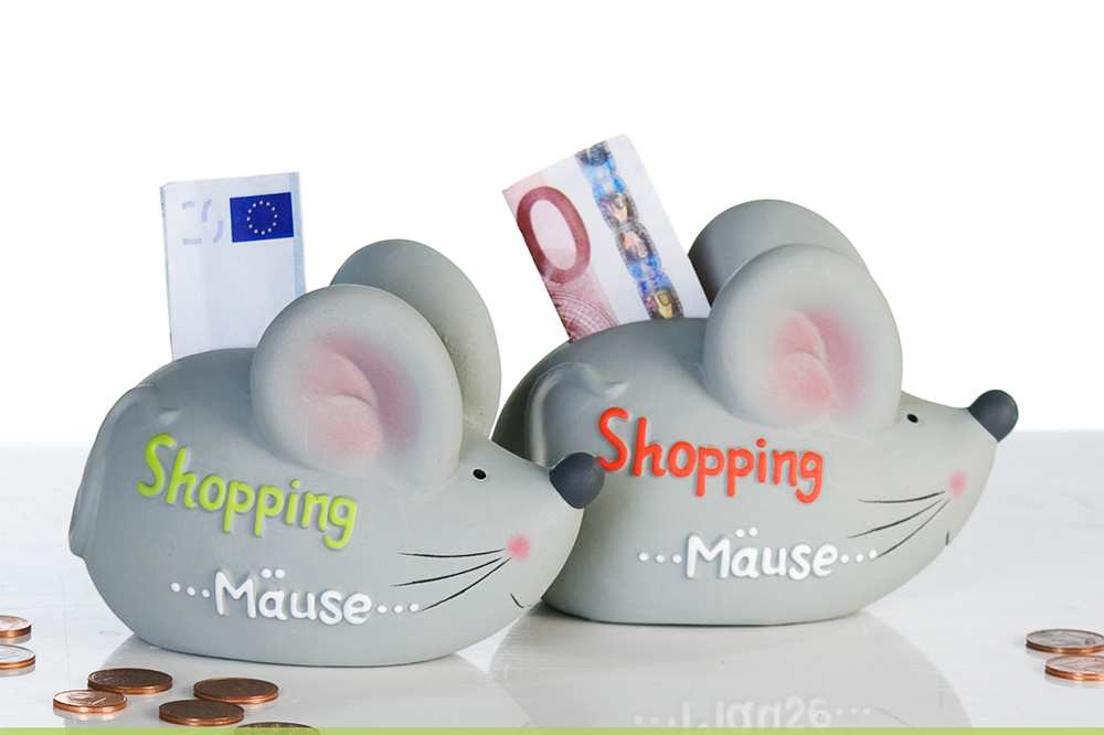 Spardose - Shopping Mäuse