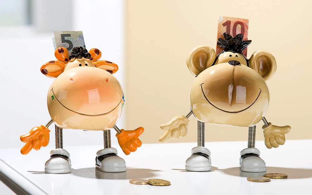 Spardose - Wackelaffe + Wackelgiraffe